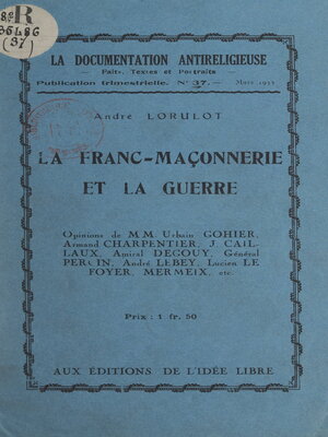 cover image of La franc-maçonnerie et la guerre